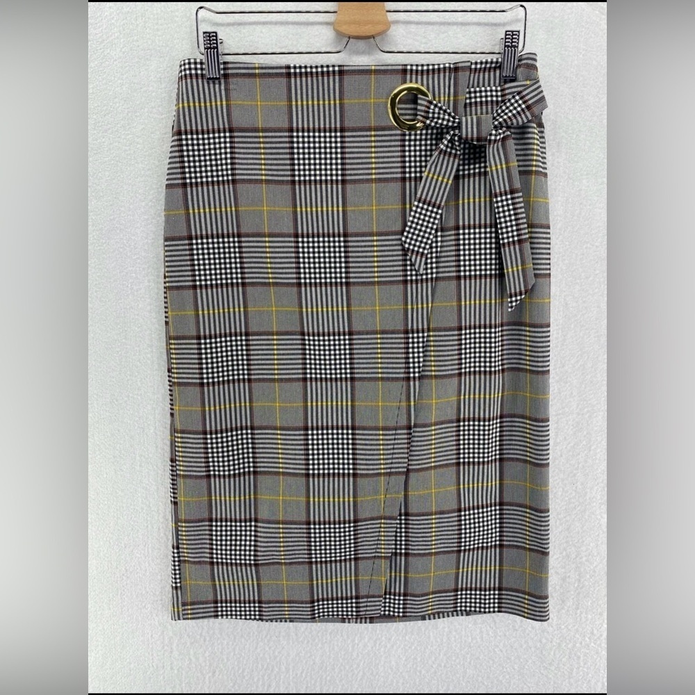 Est.1946 Plaid Midi Skirt | Size 12 | Waist with Bow | Soft Rayon - Picture 2 of 14